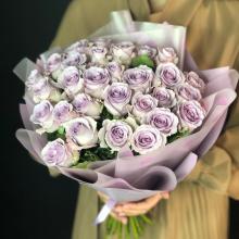 29 светло-сиреневых роз Кения 45 см